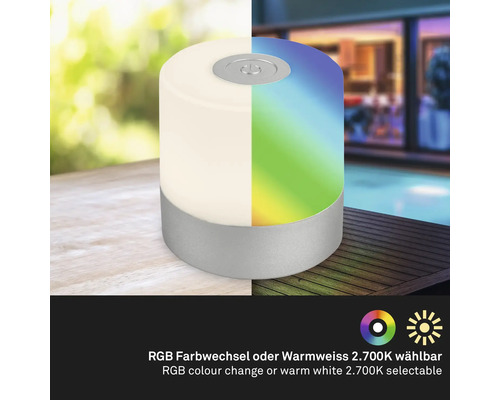 Tischleuchte mit Farbwechsel und warmweißem Licht