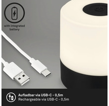 Tischleuchte mit integriertem Akku und USB-C-Ladekabel