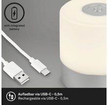 Tischleuchte mit integriertem Akku und USB-C-Ladekabel