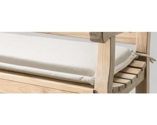 Gartensitzbank aus Holz mit Sitzkissen