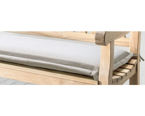 Gartenbank aus Holz mit Polsterauflage