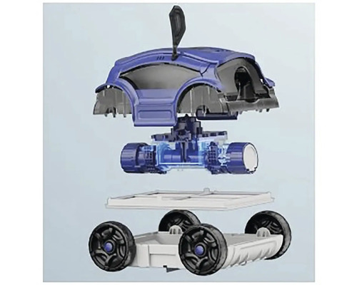 Explosionsansicht eines Poolreinigungsroboters.