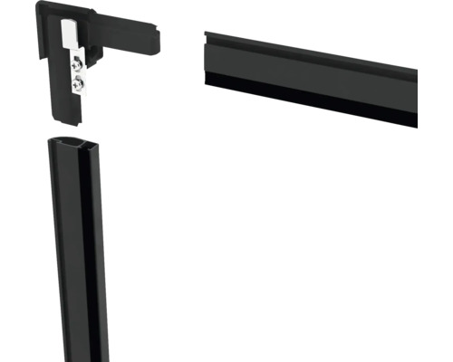 Bestandteile eines Fliegengitterrahmensystems aus Aluminium