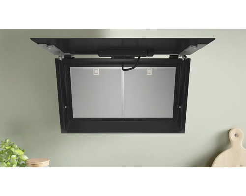 Dunstabzugshaube mit zwei Filtern zur Beseitigung von Küchendünsten.