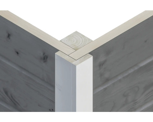 Detailansicht einer Eckverbindung von Holzbauteilen