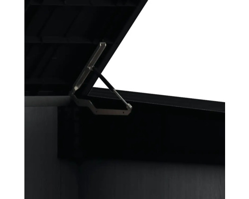 Geöffnete Aufbewahrungsbox mit Gasdruckfeder