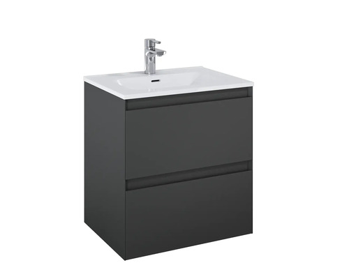 Waschtischunterschrank mit zwei Schubladen und Aufsatzwaschbecken