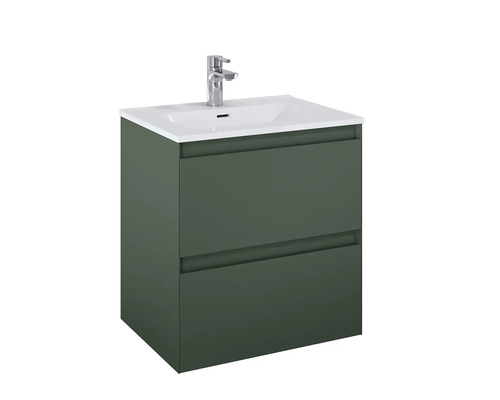 Waschtischunterschrank mit zwei Schubladen und Aufsatzwaschbecken