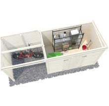 Gartenhaus Palmako Leif 4,5+2,9 m² inkl. Fußboden 467 x 187 cm grau