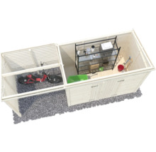 Gartenhaus Palmako Leif 4,5+2,9 m² inkl. Fußboden 467 x 187 cm tauchgrundiert
