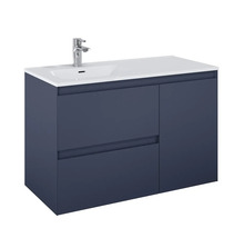 Jungborn Waschtischunterschrank DECEM BxHxT 1000 x 635 x 458 mm links Frontfarbe navy blau matt