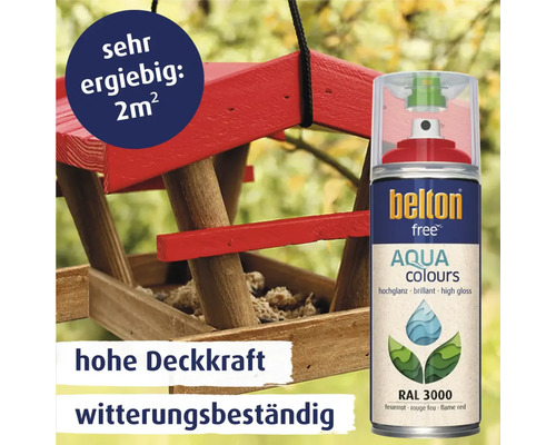 Belton Free Aqua Colours Sprühlackdose mit Vogelhaus
