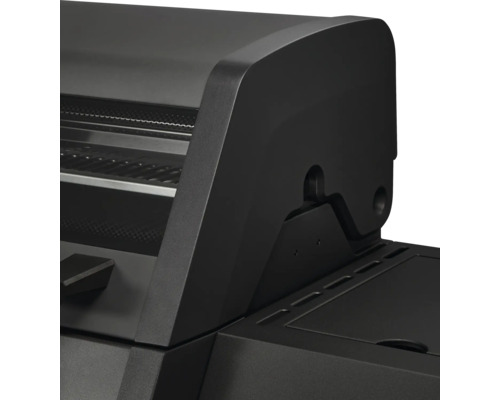 Detailansicht eines schwarzen Gasgrills