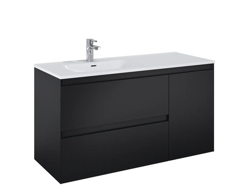 Waschtischunterschrank mit Waschbecken und Armatur für das Badezimmer