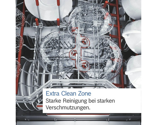 Innenraum eines Geschirrspülers mit Geschirr