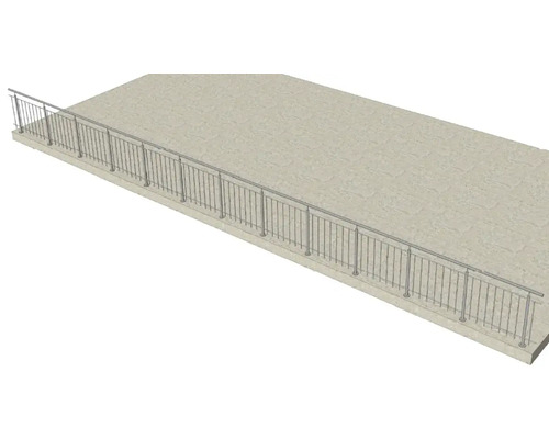 Balkongeländer aus Metall auf Beton