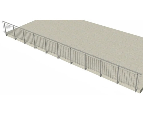 Geländer aus Metall entlang eines Gehwegs