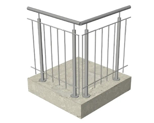 Eckgeländer aus Metall auf Betonfuß