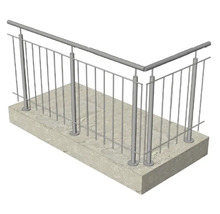 Pertura Geländer-Komplettset Vesta L-Form Edelstahl mit Rundstäben für Bodenmontage B: 3 m