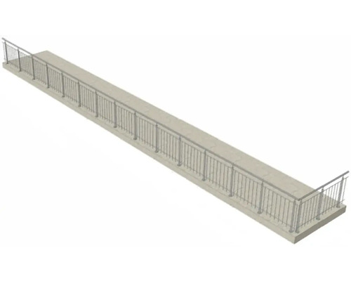 Illustration einer Betonbrücke mit Metallgeländer.