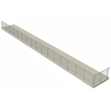 Illustration einer langen Brücke mit Geländer