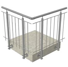 Pertura Geländer-Komplettset Vesta L-Form Edelstahl mit Rundstäben für Seitenmontage B: 2 m