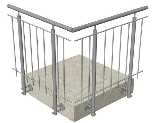 Geländer aus Metall für den Außenbereich auf Betonfläche