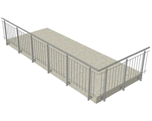 Metallgeländer an einer Betonplatte