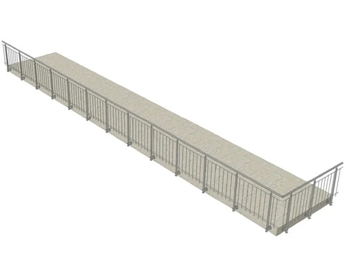 Darstellung einer langen Rampe mit beidseitigem Geländer.