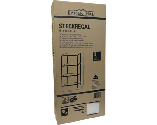 Kaiserthal Steckregal verpackt, 158 x 80 x 35 cm
