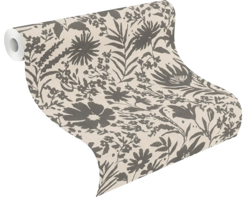 Tapetenrolle mit Blumenmuster in dunkler Farbe