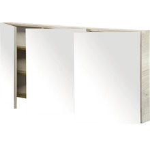 Spiegelschrank Sanox 140 x 13 x 65 cm eiche natur 3-türig