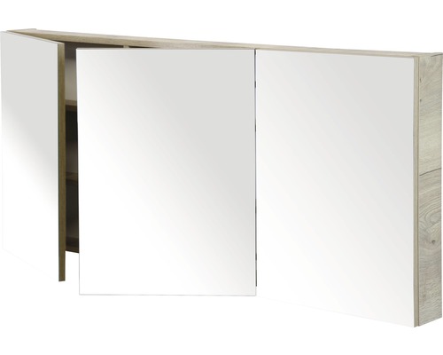 Spiegelschrank mit drei Türen und Holzdekor