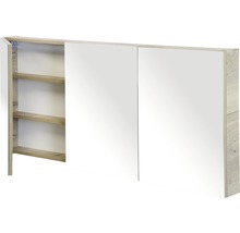 Spiegelschrank Sanox 140 x 13 x 65 cm eiche natur 3-türig