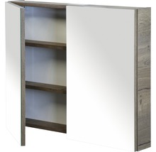 Spiegelschrank mit geöffneter Tür und mehreren Regalböden