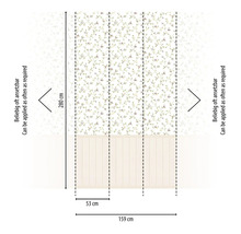 Fototapete Vlies 39805-1 Sockelleiste Blüten beige 3-tlg. 159 x 280 cm