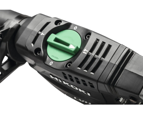 Nahaufnahme eines HiKOKI Bohrhammers mit Funktionswahlschalter