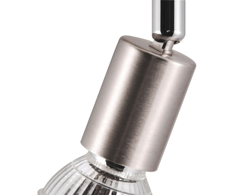 Detailaufnahme einer silberfarbenen Deckenleuchte