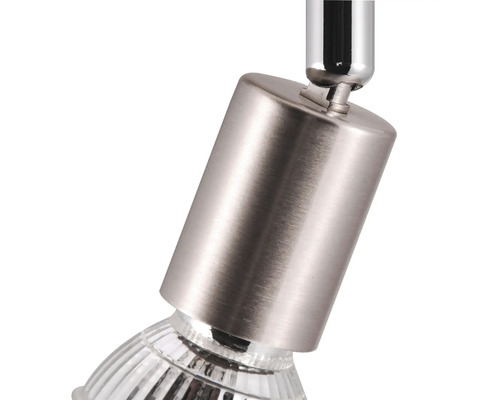 Detailaufnahme einer Deckenleuchte mit verstellbarem Spot