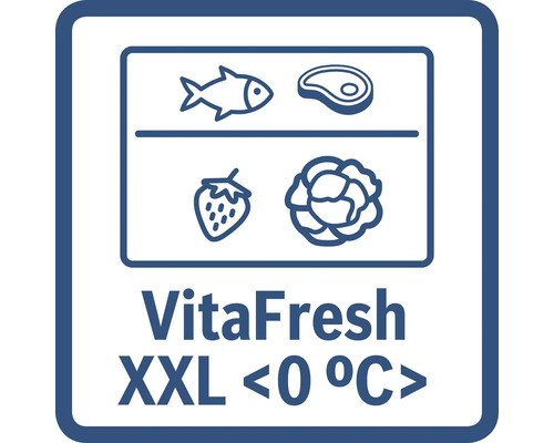 VitaFresh XXL unter 0 Grad Celsius Symbol