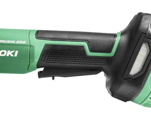 Detailaufnahme des Handgriffs einer Schleifmaschine