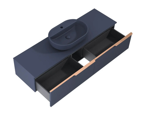 Waschtisch mit Aufsatzwaschbecken und Schubladen zur Badezimmergestaltung