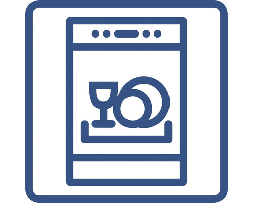 Symbol für Geschirrspülmaschine mit Geschirr
