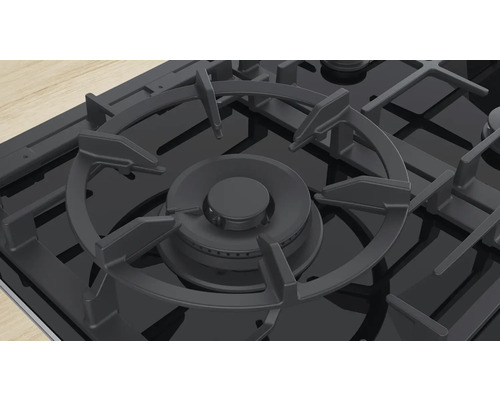 Detailaufnahme eines Gasherdes mit Kochstellen