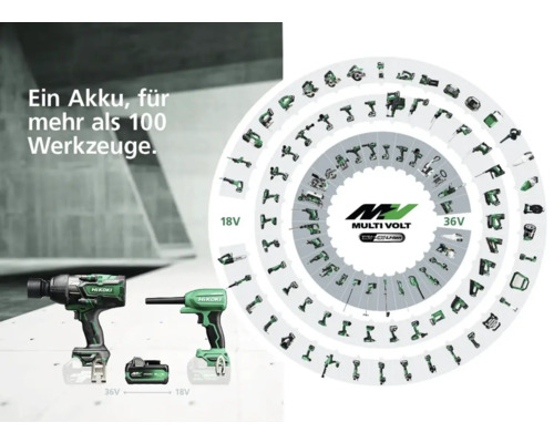 HiKoki Akku für über 100 Werkzeuge mit 18 Volt und 36 Volt