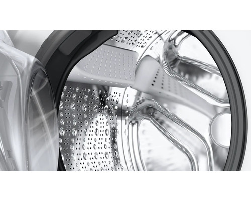 Innenansicht einer Waschmaschine mit Edelstahltrommel