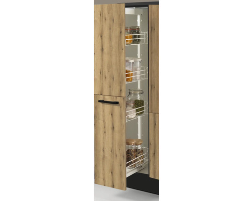 Küchenschrank mit Auszug und Vorratsgläsern