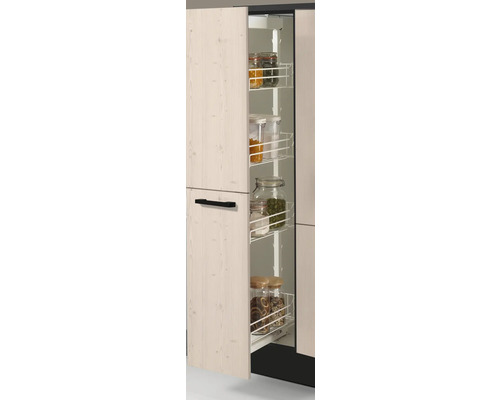 Küchenschrank mit Auszug und Vorratsgläsern