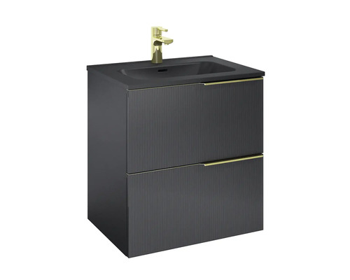 Waschtischunterschrank mit zwei Schubladen und Armatur