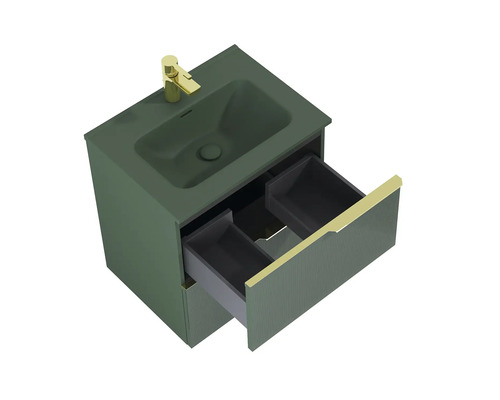 Waschtischunterschrank mit Auszügen und Armatur